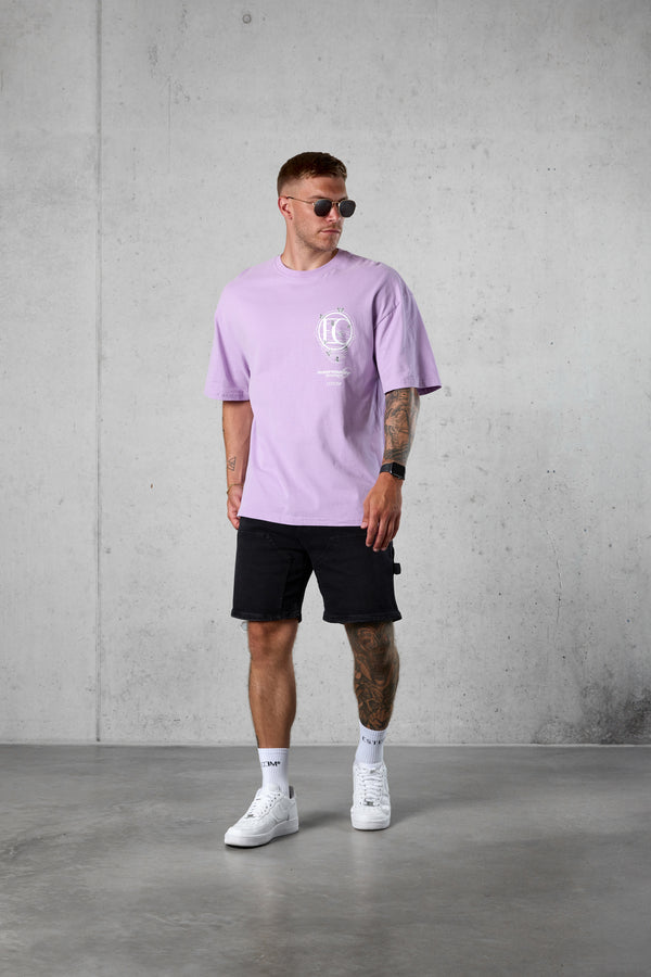 LILAC SPIRAL BUTTERFLY LOGO OVERSIZED TEE