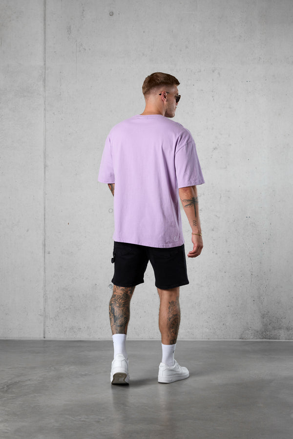 LILAC SPIRAL BUTTERFLY LOGO OVERSIZED TEE