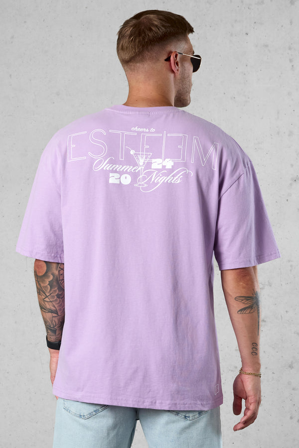 LILAC SUMMER NIGHTS OVERSIZED TEE