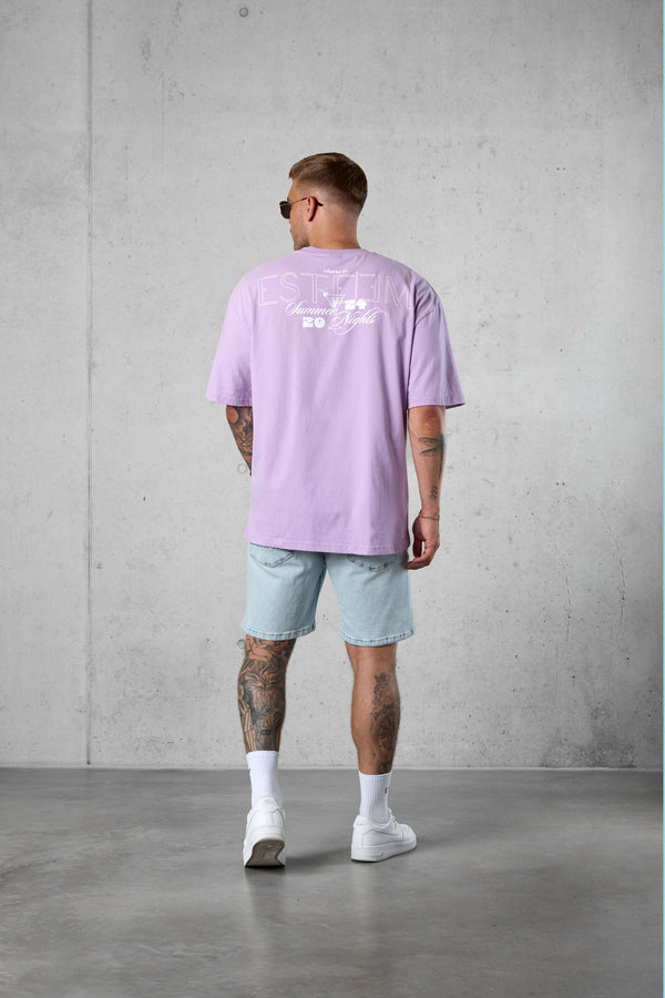 LILAC SUMMER NIGHTS OVERSIZED TEE