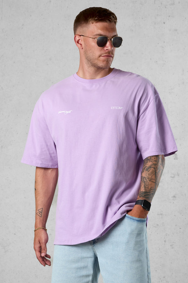 LILAC SUMMER NIGHTS OVERSIZED TEE