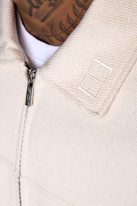 OFFWHITE HERRINGBONE OVERSIZED JACKET