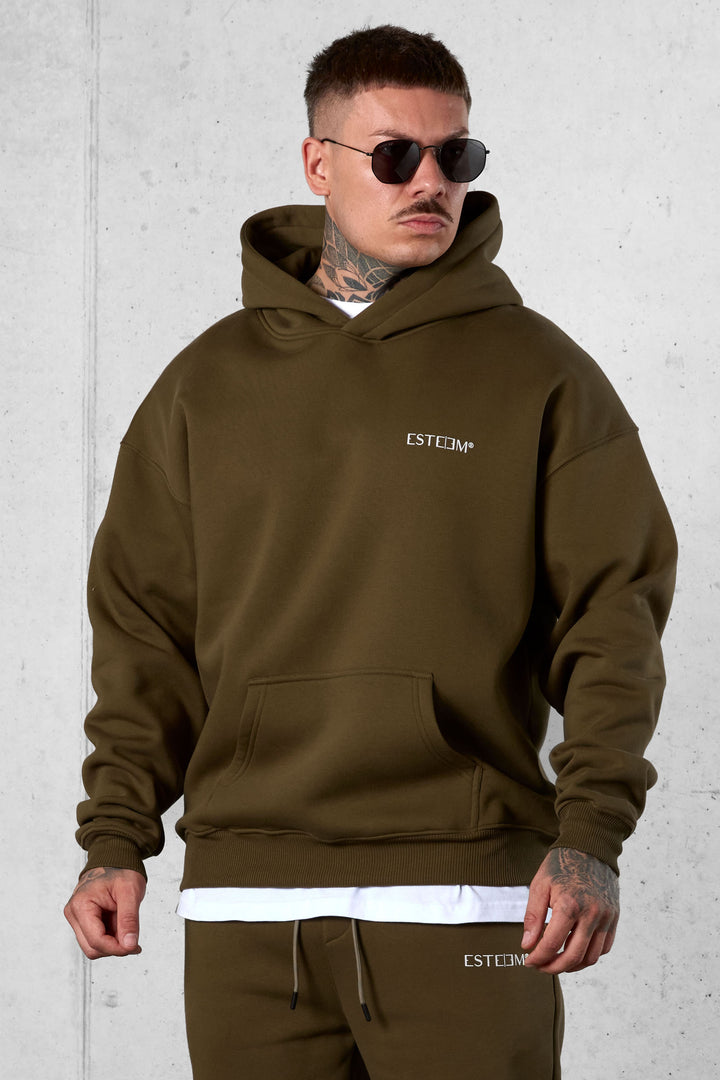 OLIVE DISCREET OVERSIZED HOODIE