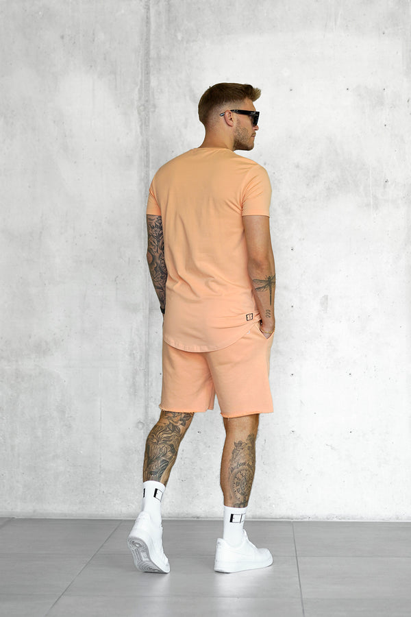 PEACH PALM STRIPE TEE