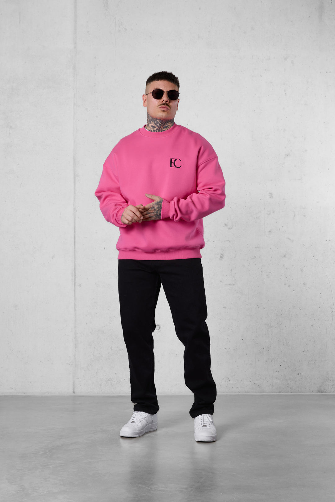 PINK EC LOGO OVERSIZED SWEATER