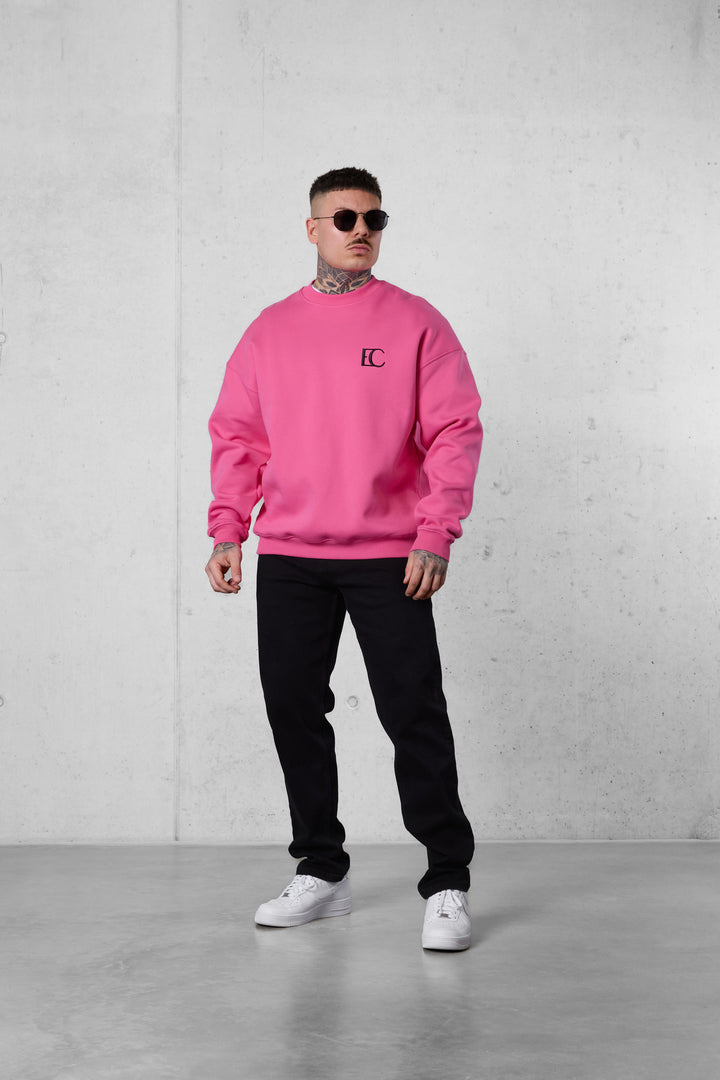 PINK EC LOGO OVERSIZED SWEATER