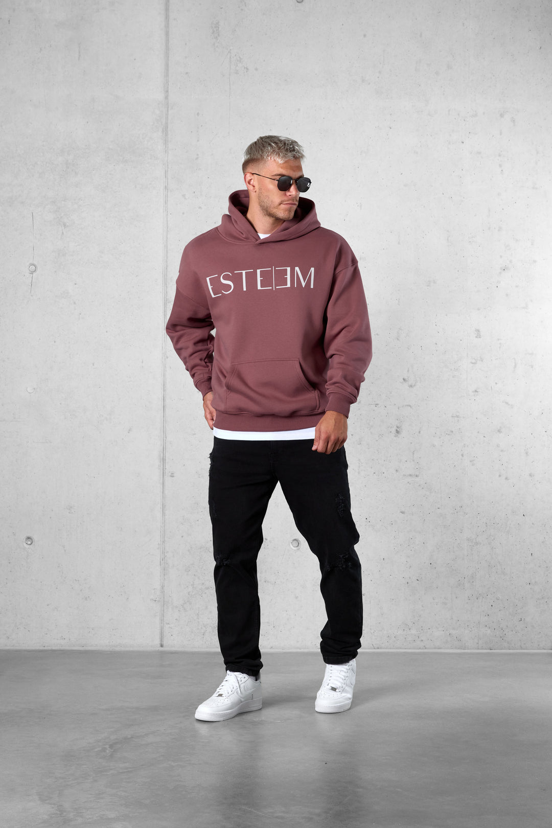 ROSEBROWN LETTERING OVERSIZED HOODIE