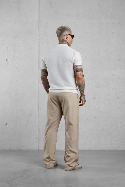 ECRU KNIT POLOSHIRT