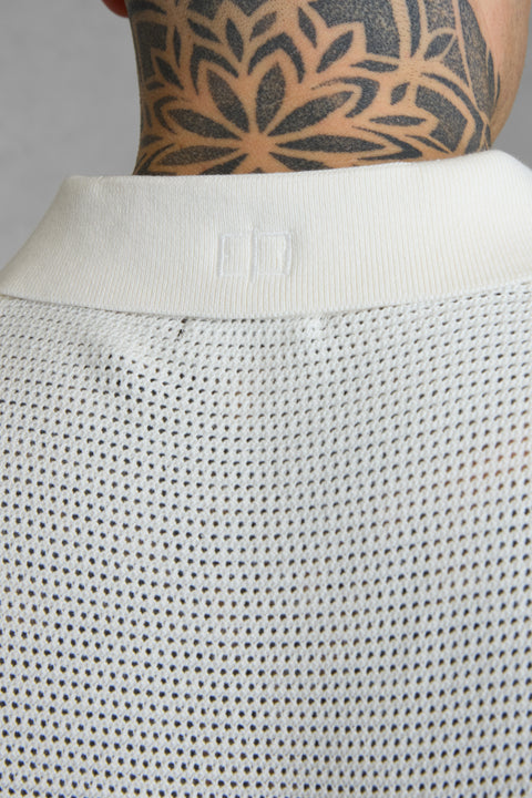 ECRU KNIT POLOSHIRT