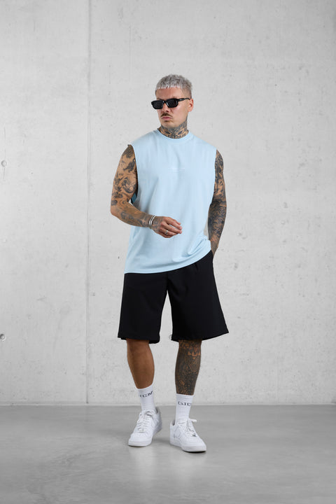 ICEBLUE PALM OVERSIZED TANK TEE