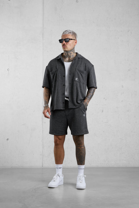 BLACK TEXTURED SHIRT