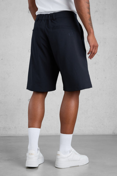 NAVY WIDE TAILORED SHORTS