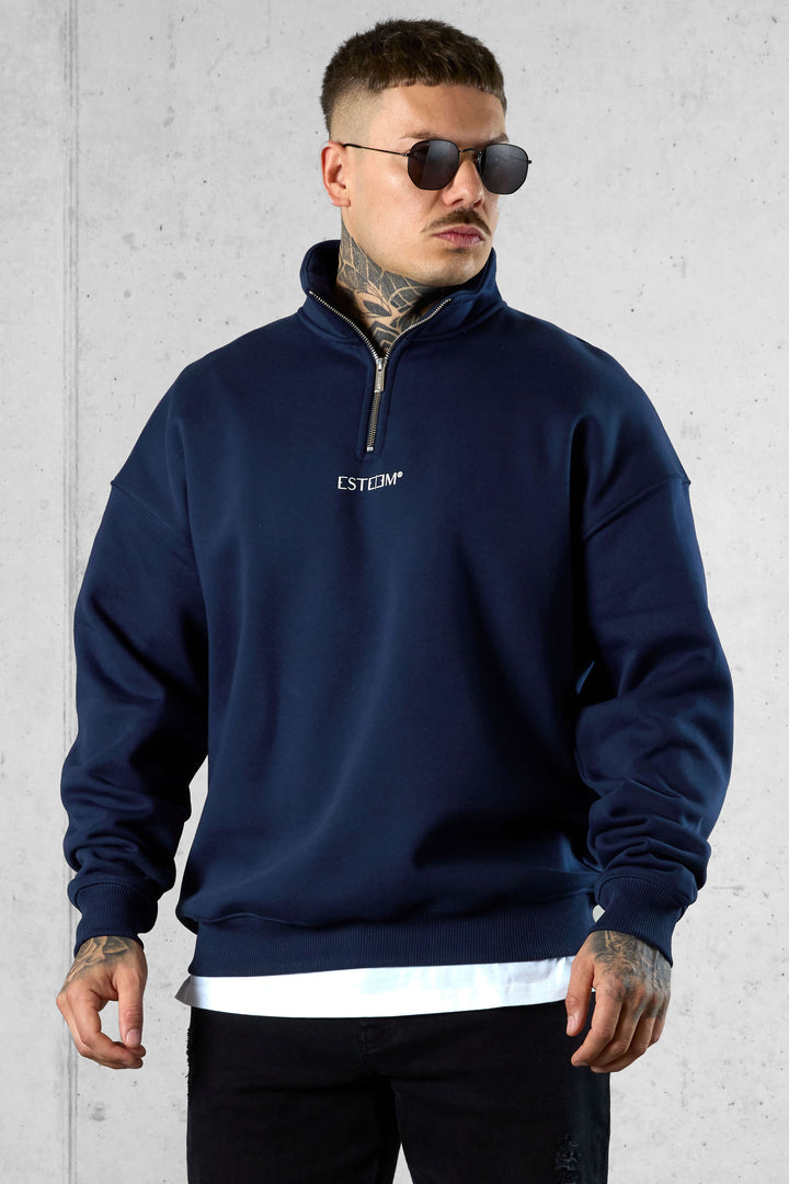 SEABLUE DISCREET OVERSIZED HALFZIP SWEATER