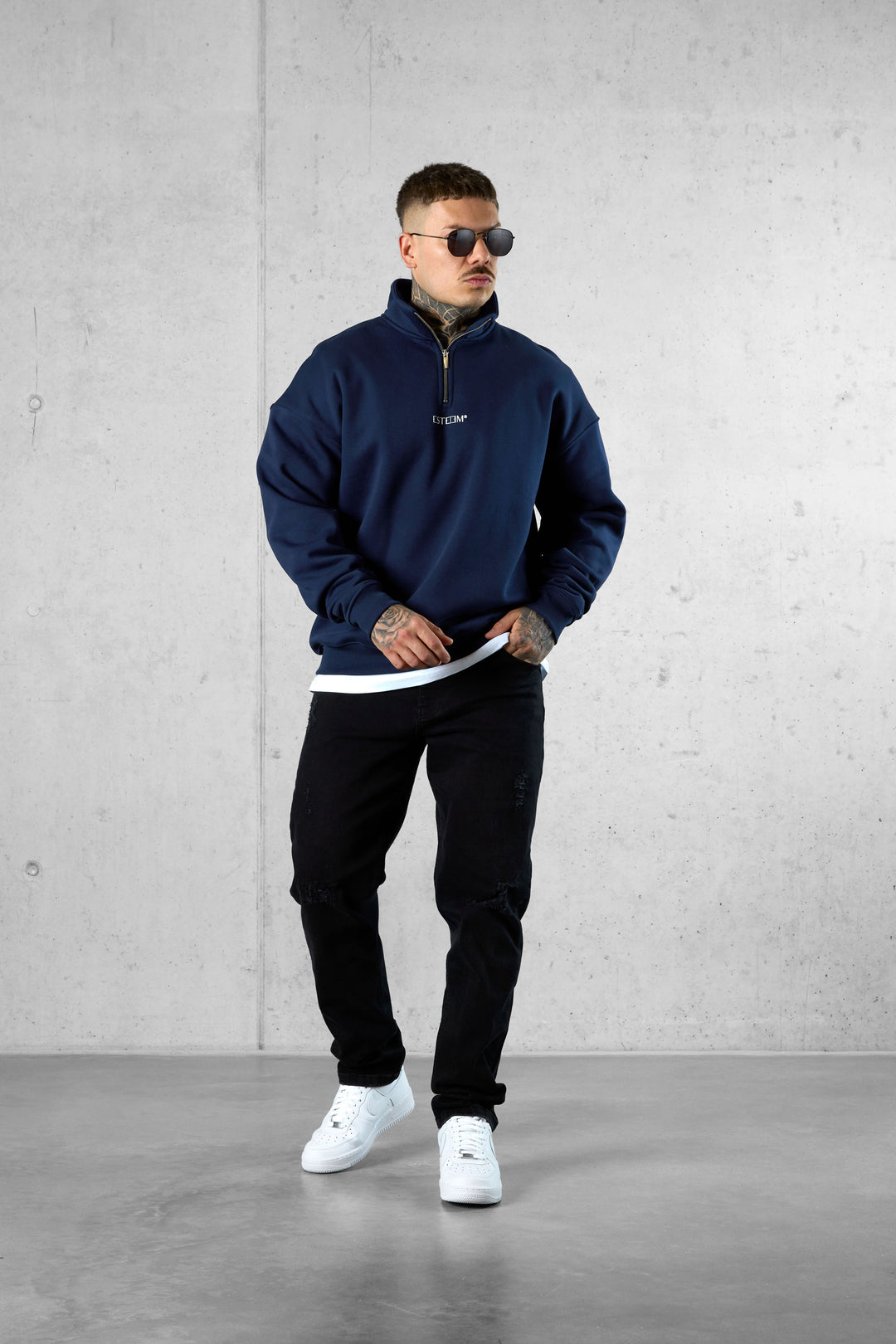 SEABLUE DISCREET OVERSIZED HALFZIP SWEATER