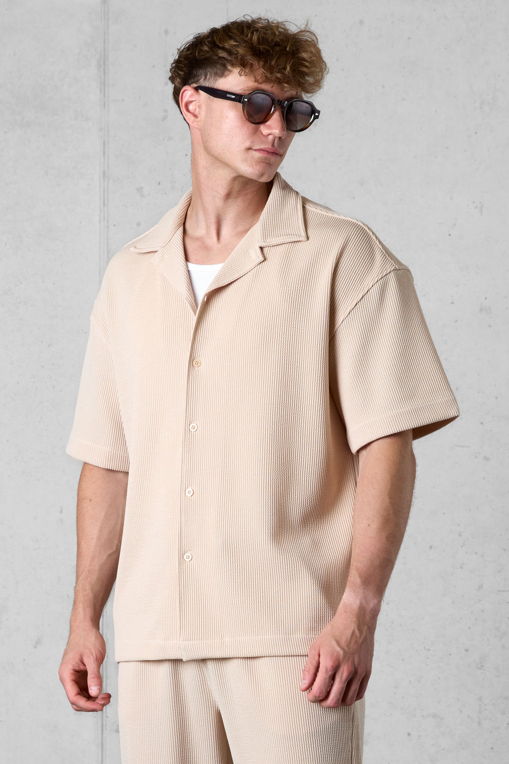 STONE RUFFLES SHIRT