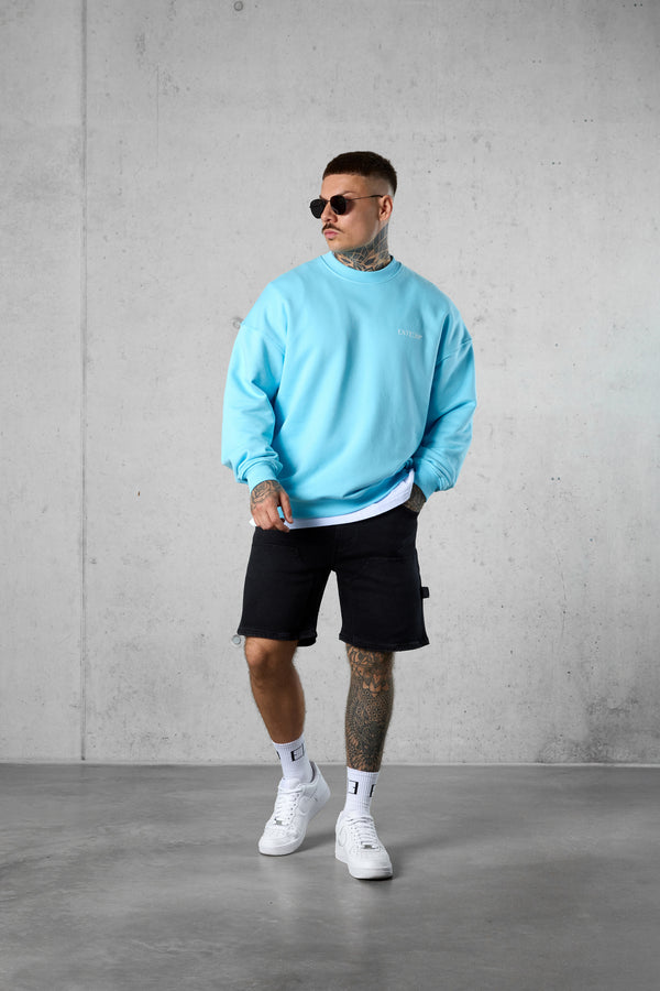 TROPICALBLUE DISCREET OVERSIZED SWEATER