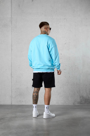 TROPICALBLUE DISCREET OVERSIZED SWEATER