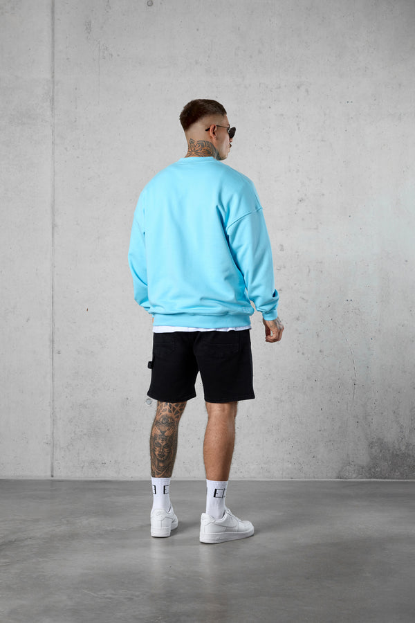 TROPICALBLUE DISCREET OVERSIZED SWEATER