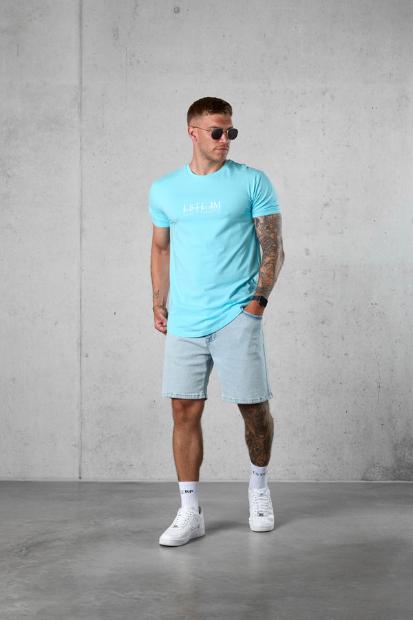 TROPICALBLUE DOUBLE LETTERING TEE