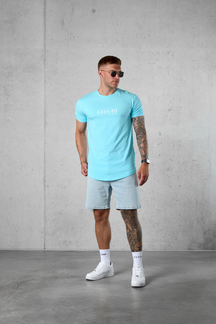 TROPICALBLUE DOUBLE LETTERING TEE