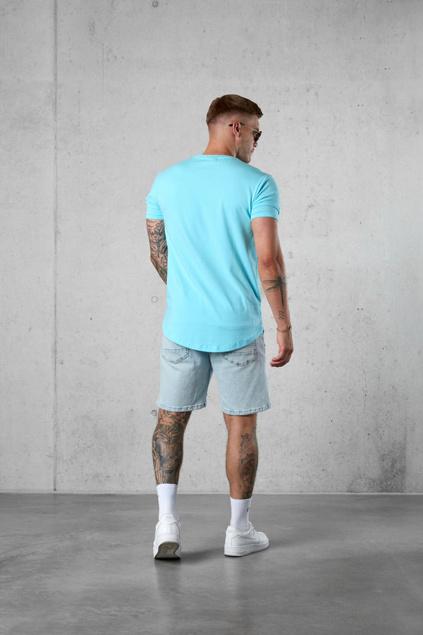 TROPICALBLUE DOUBLE LETTERING TEE
