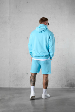 TROPICALBLUE LETTERING OVERSIZED SWEATHOODIE