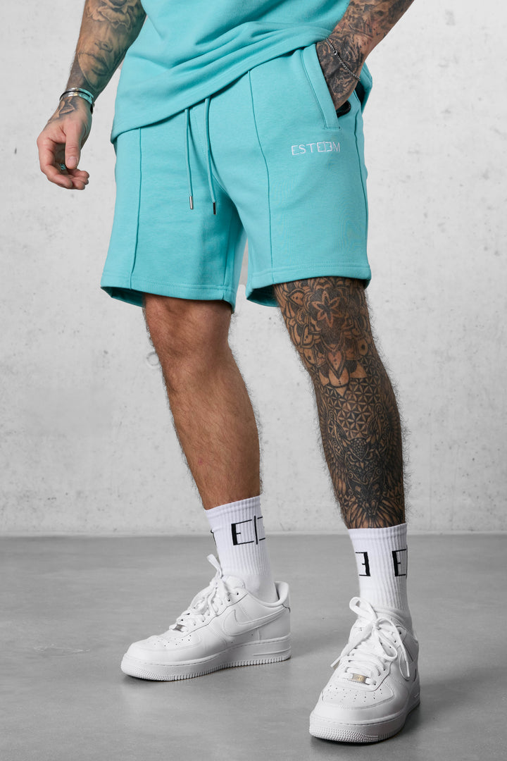 TURQUOISE BASIC SWEATSHORTS