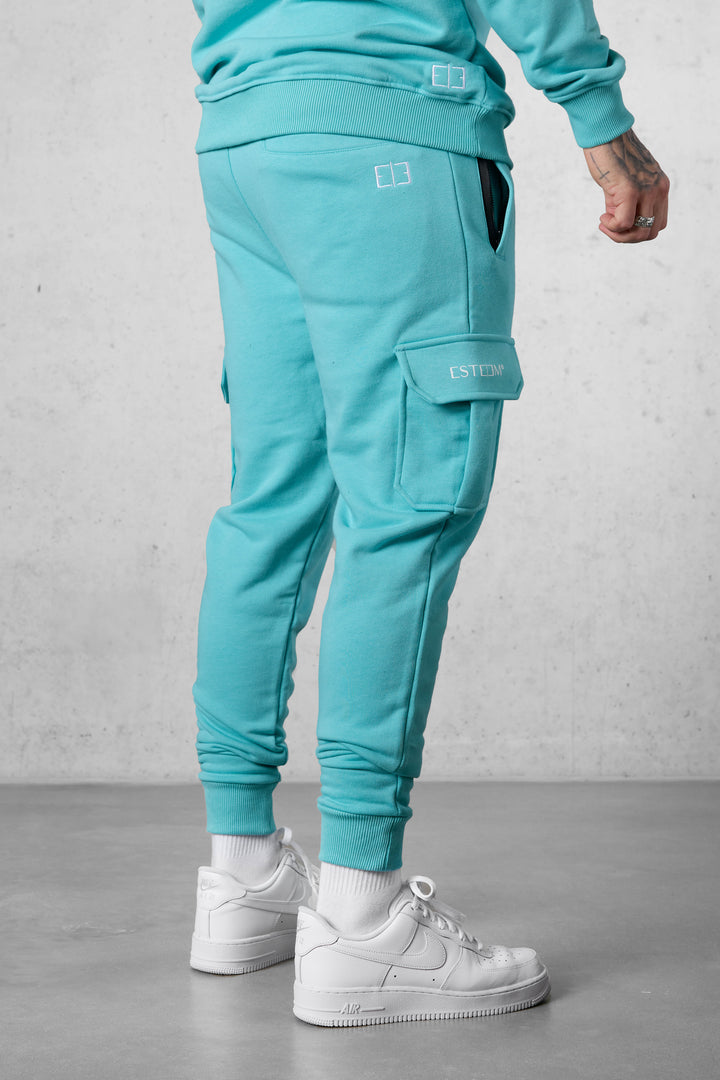 TURQUOISE CARGO SWEATPANTS