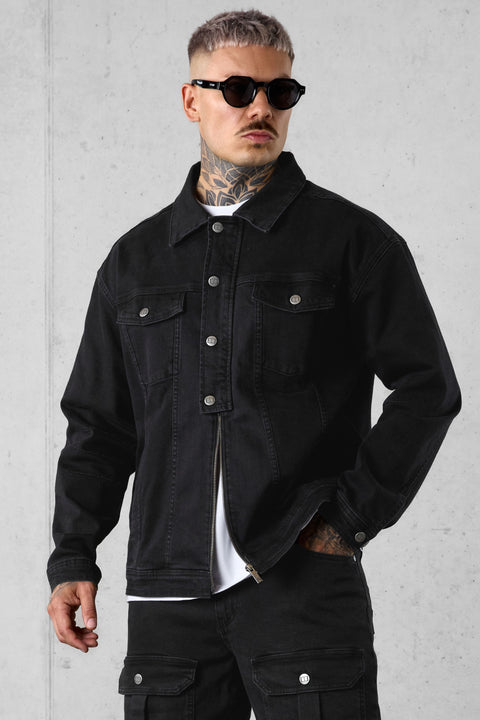 WASHED BLACK JEANS JACKET