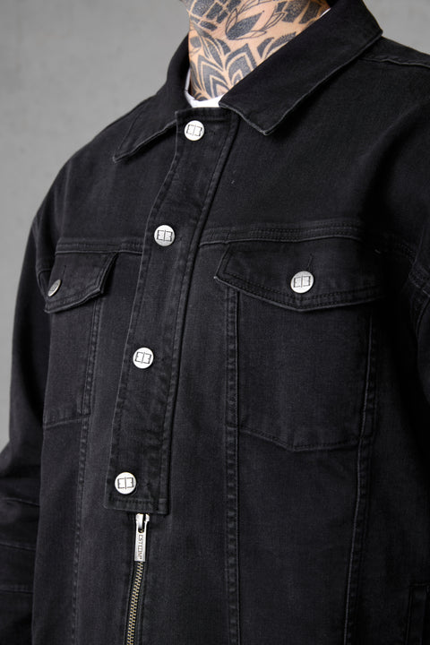 WASHED BLACK JEANS JACKET