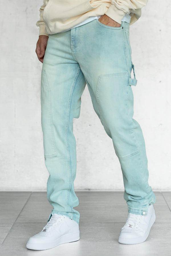 WASHED CREMEBLUE CARPENTER JEANS