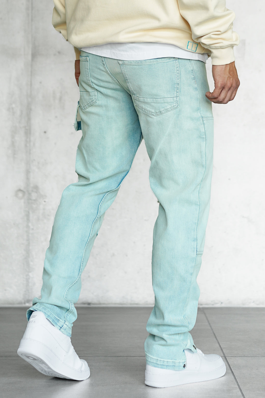 WASHED CREMEBLUE CARPENTER JEANS