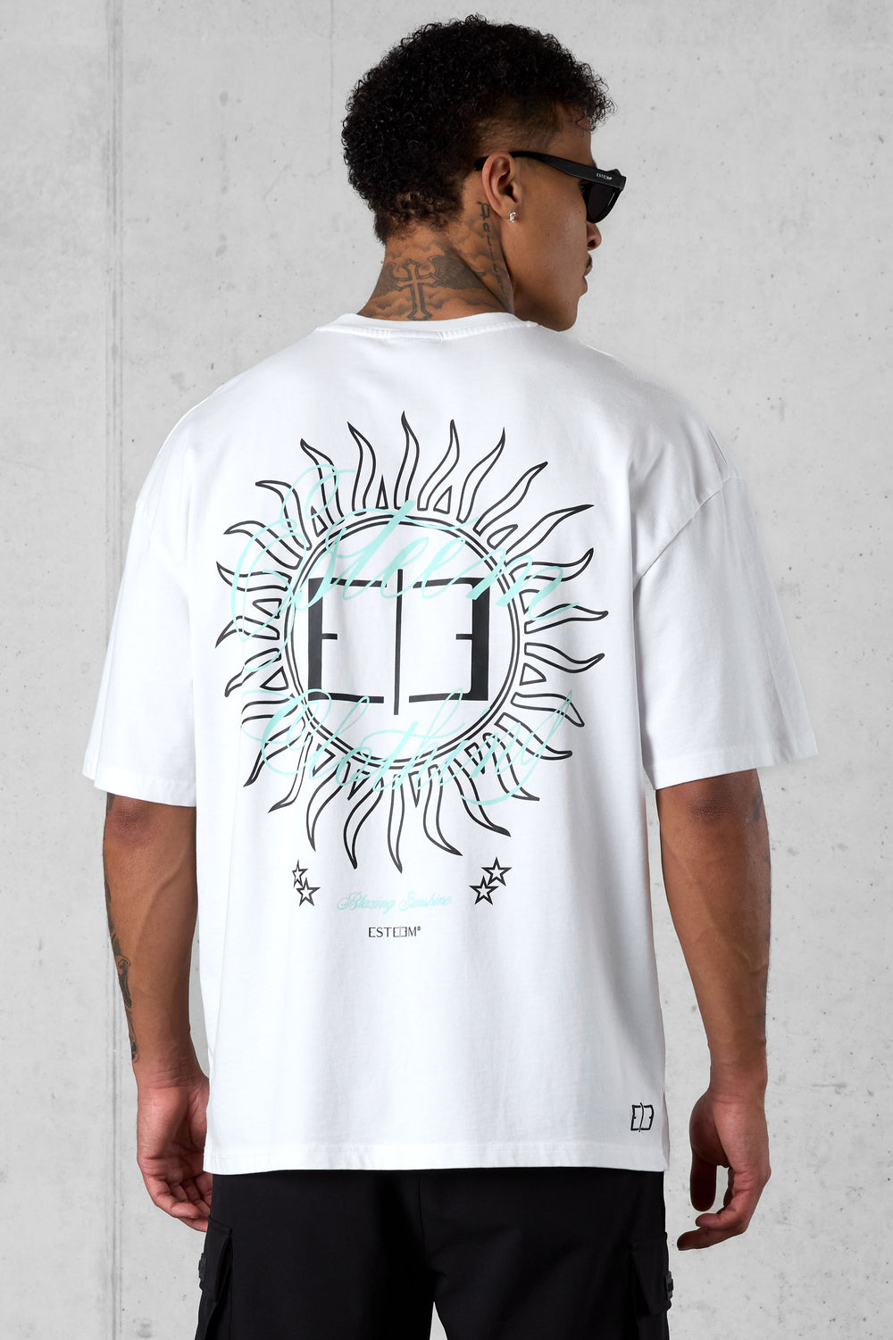 WHITE BLAZING SUNSHINE OVERSIZED TEE