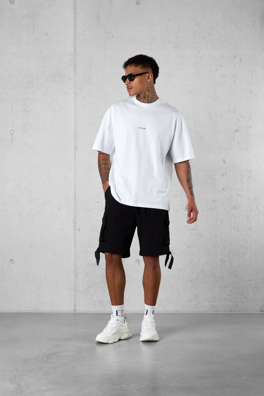 WHITE BLAZING SUNSHINE OVERSIZED TEE