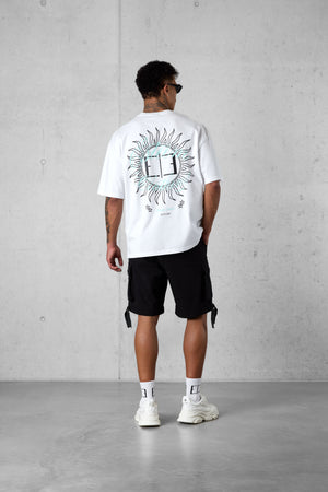 WHITE BLAZING SUNSHINE OVERSIZED TEE
