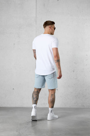 WHITE COLORED BLOWN-UP TEE