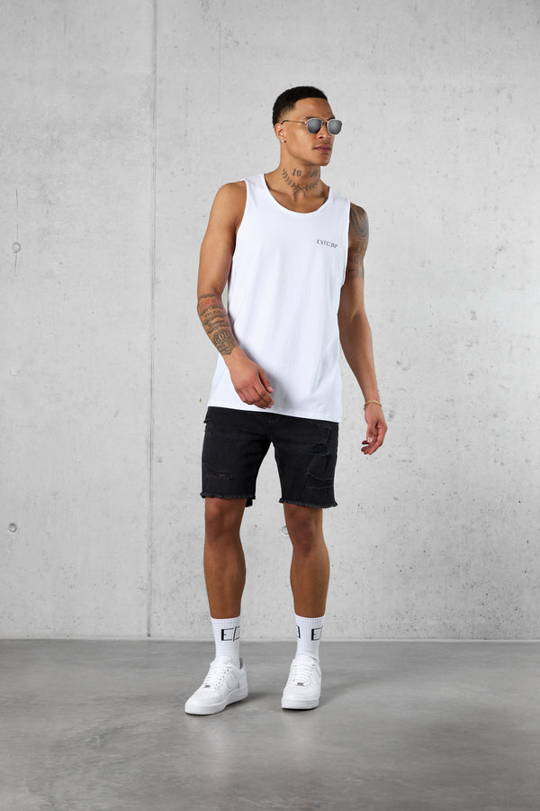 WHITE DISCREET TANK TEE