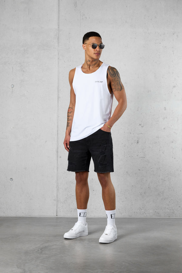 WHITE DISCREET TANK TEE