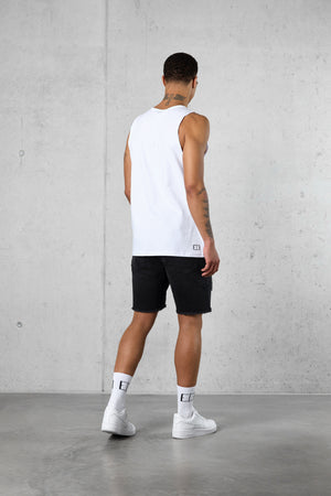 WHITE DISCREET TANK TEE