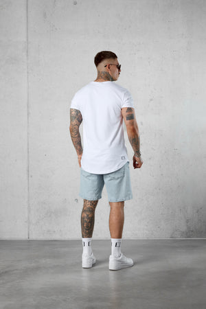 WHITE DOUBLE LETTERING TEE