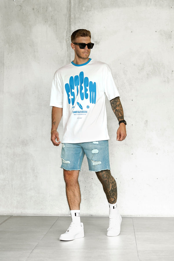 WHITE IBIZABLUE BEACH SESSIONS OVERSIZED TEE
