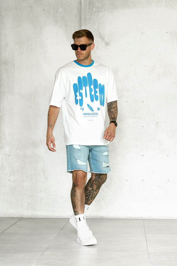 WHITE IBIZABLUE BEACH SESSIONS OVERSIZED TEE