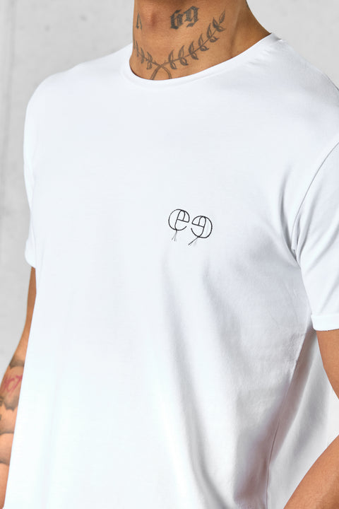 WHITE LOOP LOGO TEE