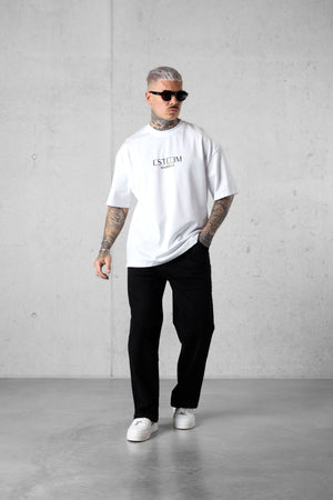 WHITE MARBELLA LOGO OVERSIZED TEE