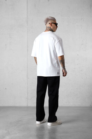 WHITE MARBELLA LOGO OVERSIZED TEE