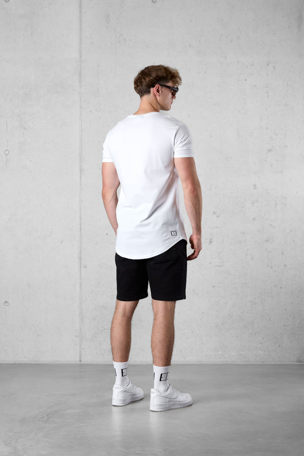 WHITE MIXED COLORS LETTERING TEE