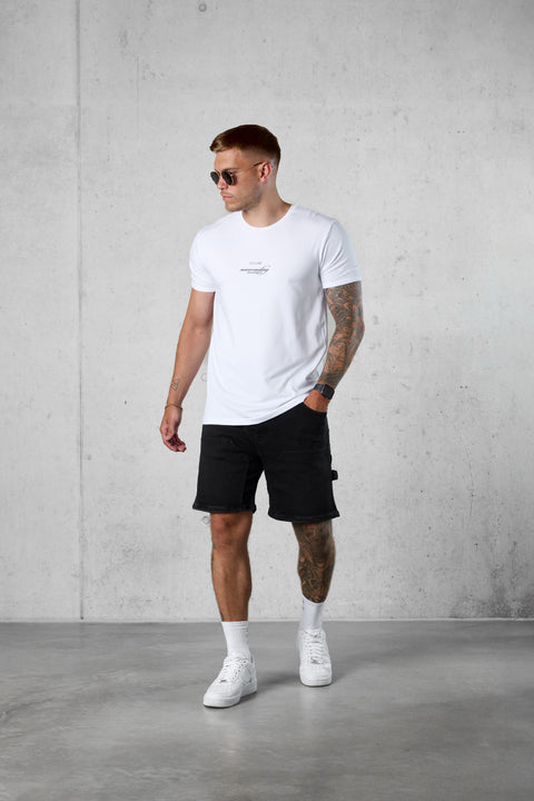 WHITE NEVERENDING MOVEMENT LOGO TEE