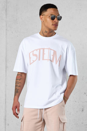 WHITE ROSE CURVE OVERSIZED TEE