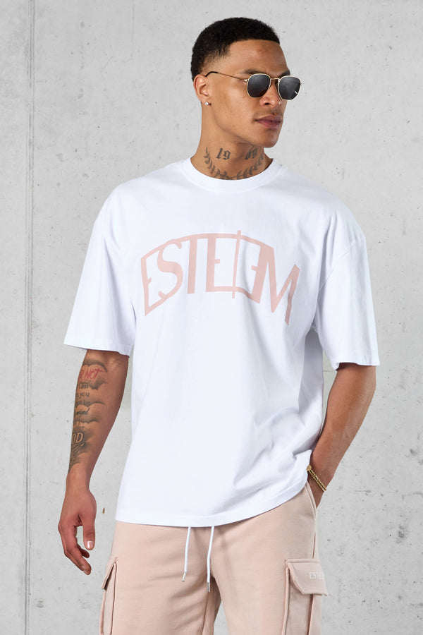 WHITE ROSE CURVE OVERSIZED TEE
