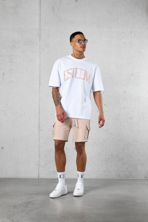 WHITE ROSE CURVE OVERSIZED TEE